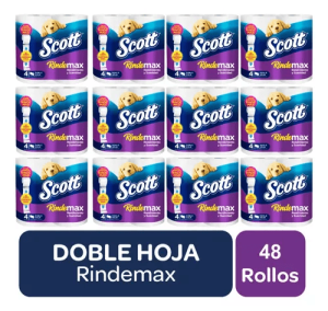 MANGA PAPEL HIGIENICO SCOTT RINDE MAX 22mts x 48rollos